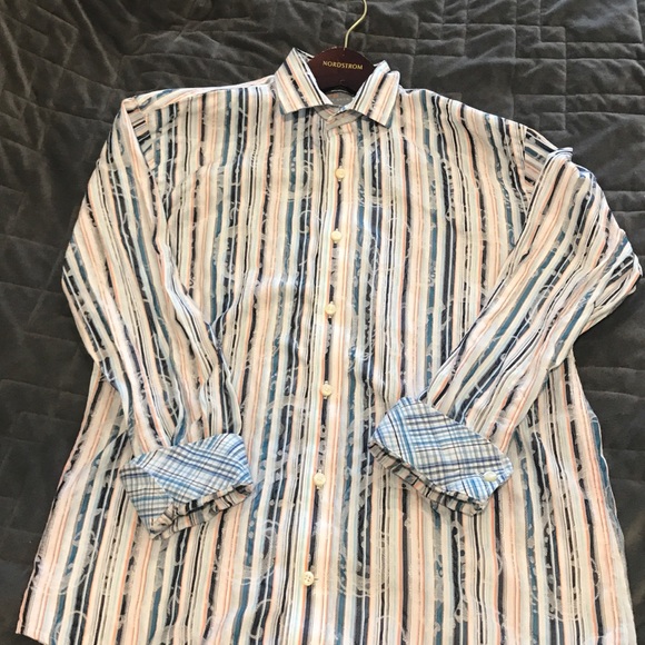 Thomas Dean multistripes button down size 14/16 - Picture 2 of 4